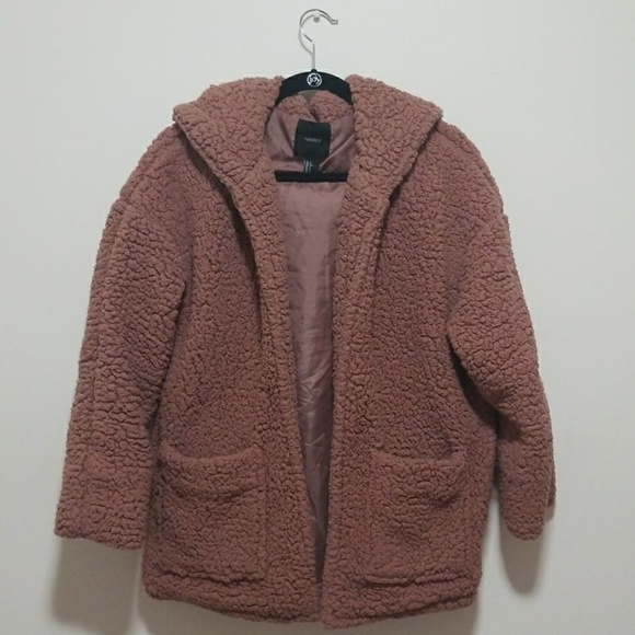 Forever 21 Pink Teddy Hoodie - Picture 1 of 4